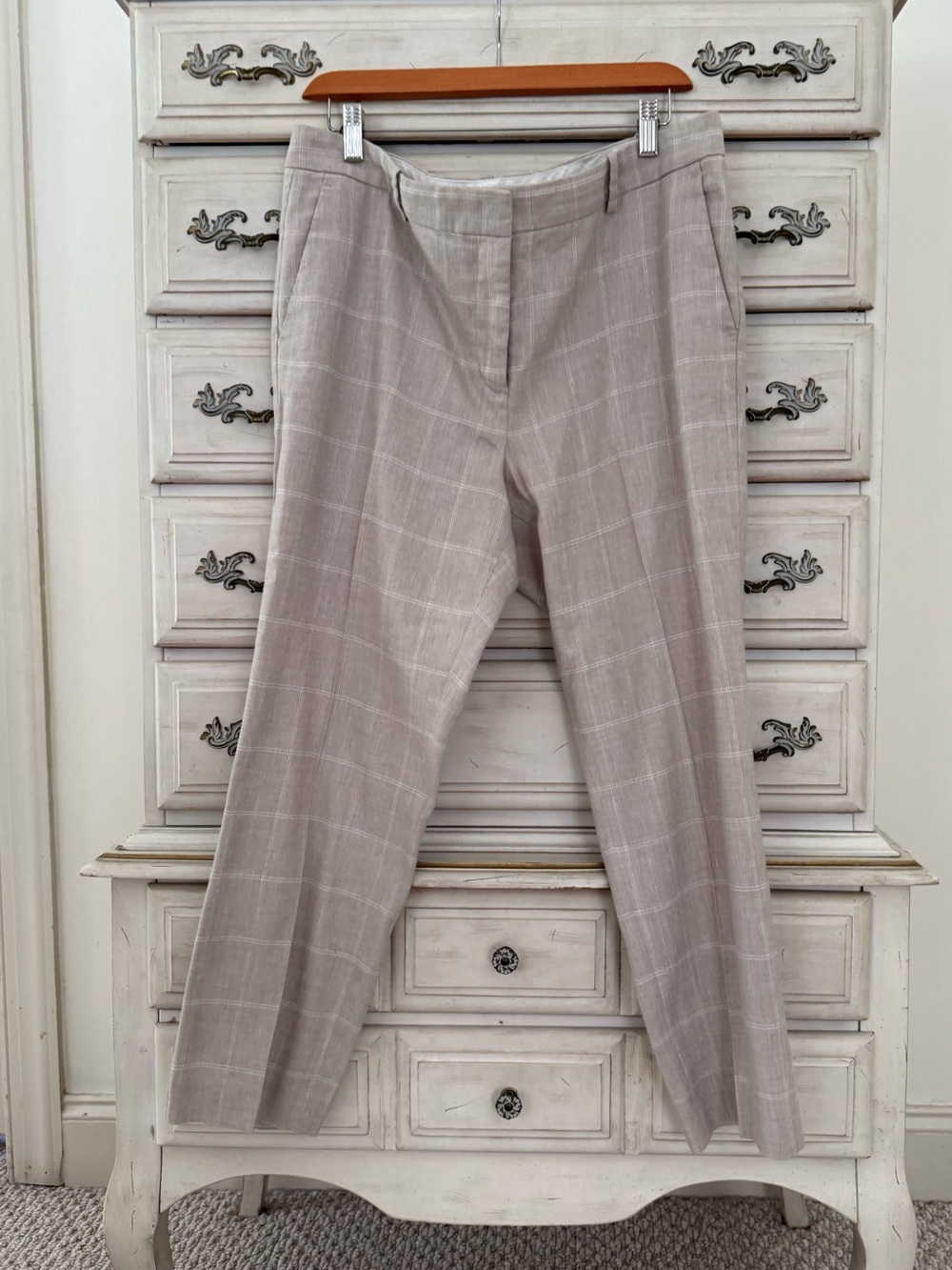 Ann Taylor Linen Windowpane Professional Pants